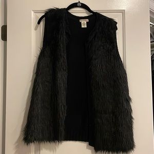 Faux fur sweater vest